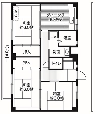 ビレッジハウス菅田6号棟 (302号室)の物件間取画像